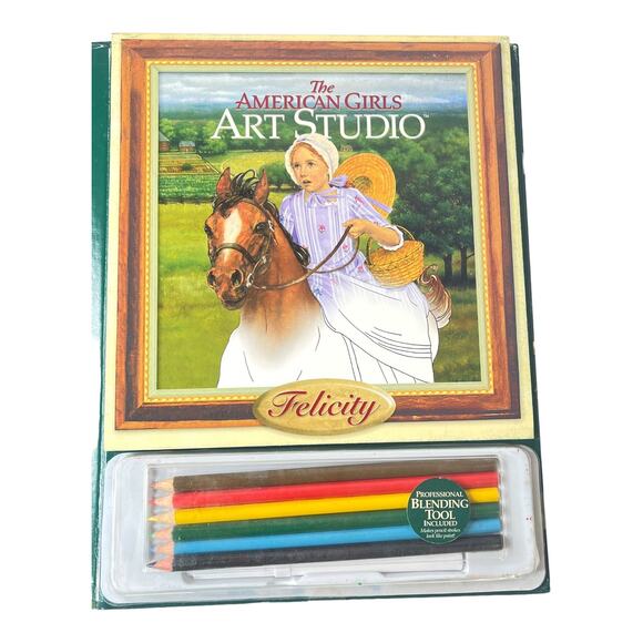 American Girl FELICITY ART STUDIO BOOK Activity Drawing Pencils Hirsch Hunt 2008 - Picture 4 of 5